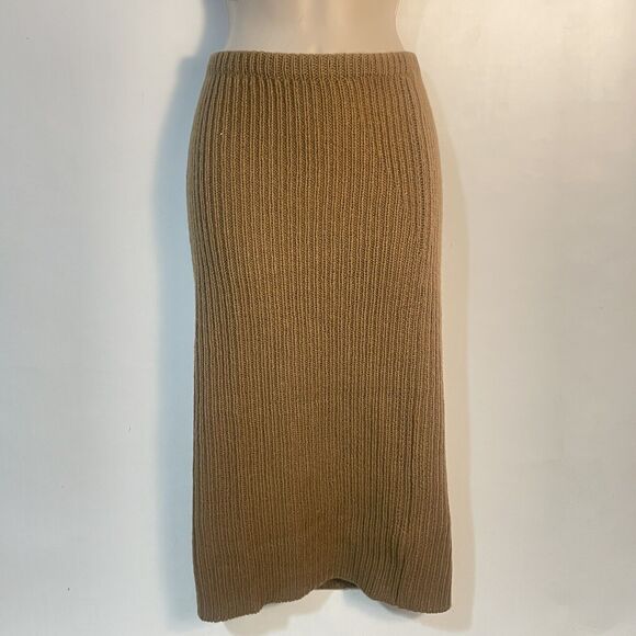 VTG Womens Krizia Maglia caramel 100% Wool knit fall skirt Italy 40 - Picture 6 of 8